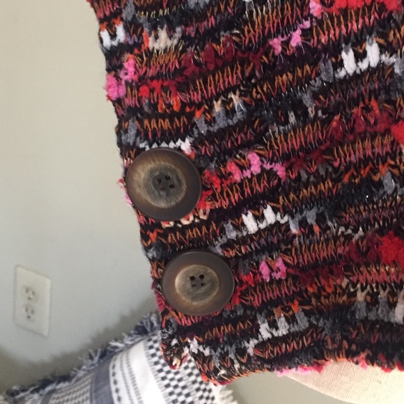 SNO Skins Multi color Loose Knit Cowl Neck Sweater/Poncho, S - Picture 4 of 8